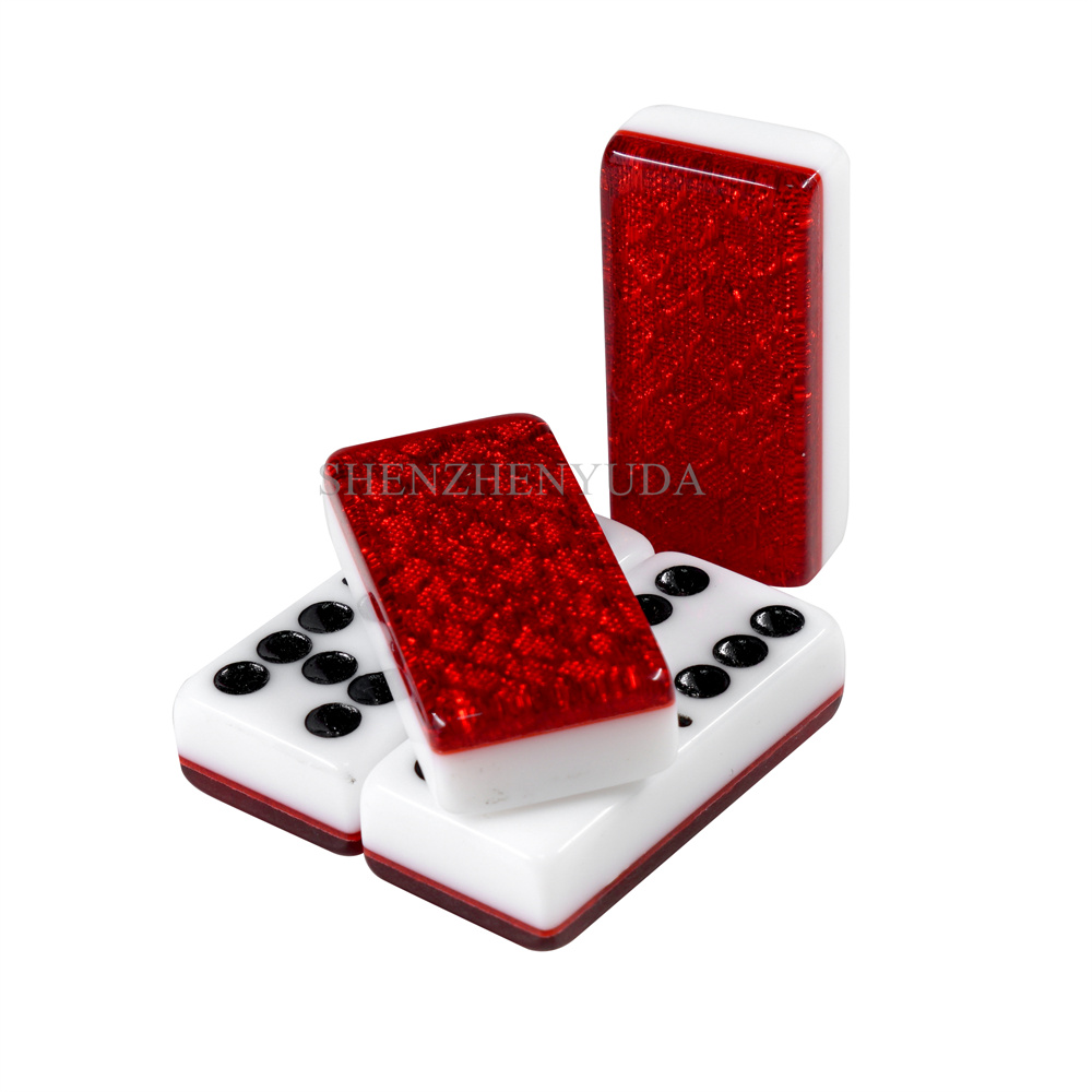 Customized JUMBO Glitter Back Domino Block - 2 Layer Double 6 Game