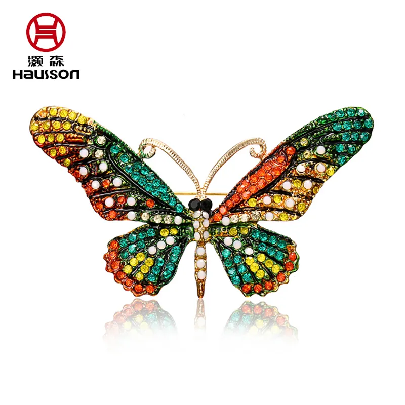Super September promotion colour brooch pins rhinestone crystal blue butterfly brooch picture pin