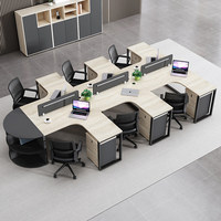 Mobilier de bureau minimaliste, ensemble de chaises de bureau en bois moderne, poste de travail de bureau, bureaux de personnel divisés pour quatre, six ou huit personnes