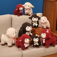 Fabricant de jouets en peluche personnalisés et en gros, poupée en peluche mouton en polaire bouclée, mascotte, souvenir, animal en peluche, cadeau pour enfants