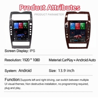 Autoradio Android 13 13,9'' RoadNavi avec écran HD et navigation pour Maserati Quattroporte 2004-2012, lecteur multimédia vidéo, Carplay