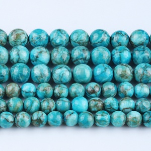 Jses Groothandel Natuurlijke Zuid-Afrika Blauw <span class=keywords><strong>Turquoise</strong></span> Stenen Kralen Voor Sieraden Maken Armband 6 8 <span class=keywords><strong>10Mm</strong></span> Losse Kralen Diy Accessoires