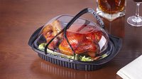 Boîte de poulet rôti jetable, boîte à emporter portable de qualité alimentaire, boîte de canard rôti au micro-ondes
