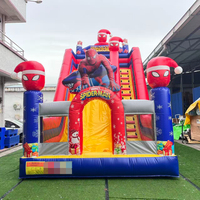 Grand toboggan gonflable Spider-Man pour fête en plein air, toboggan gonflable sec de 7 m