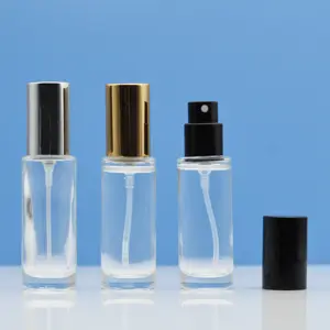 Helun garrafa de vidro personalizada, perfume vazio de 10ml/12ml com crimpagem cilíndrica espessa e redonda