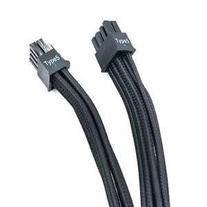 Kabel Adaptor Daya PCIe 5.0 12+4Pin ke Dual PCIE GPU 8Pin 6+<span class=keywords><strong>2</strong></span> Pin 16AWG 12VHPWR Berlapis Selubung untuk Kartu Grafis - Product Image 3