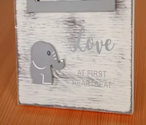 Cadeaux de nouvelle maman L'amour au premier battement de coeur-Cadre photo à ultrasons pour bébé en bois blanc - Product Image 6