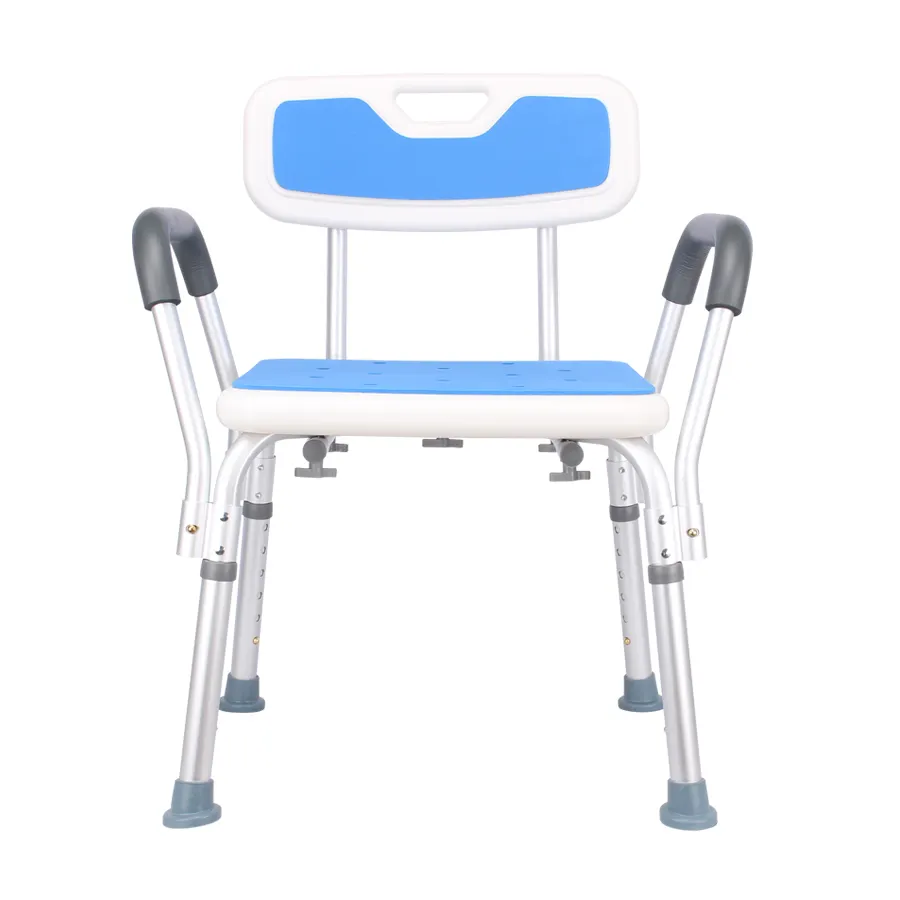 Eavy duty-asiento de ducha de baño con marco de aluminio ligero, silla ATH con reposabrazos para personas mayores, 300lbload
