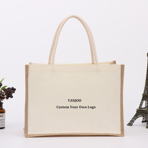 Toile de jute Jute réutilisable toile cadeau faveurs sac avec poignées pour demoiselle d'honneur mariage femmes épicerie fête plage <span class=keywords><strong>voyage</strong></span> bricolage - Product Image 1