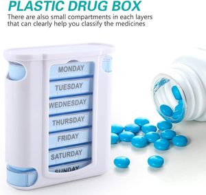 Mini portapillole settimanali portatili per la conservazione di plastica per medicine 28 custodie da viaggio per una facile gestione delle pillole - Product Image 4