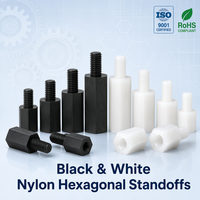 Entretoise hexagonale blanche en nylon PA66, colonne de support à tête unique, goujon en plastique pour PCB, électronique, ordinateur