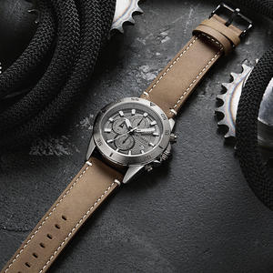 Nouvelle montre pour hommes en cuir véritable chronographe lumineux calendrier montre-bracelet étanche montre pour hommes - Product Image 5