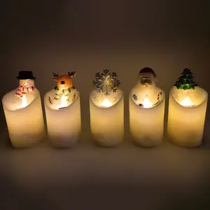 2023 заводская цена рождественские свечи елочные украшения светодиодные свечи для рождественских украшений с 3D реальным пламенем