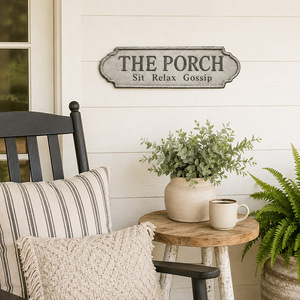 Letrero Metálico Vintage de Estilo Rústico y Divertido con la frase 'The Porch Sit Relax Gossip', para Porche, Patio de Casa de Campo, Arte de Pared - Product Image 2