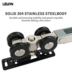 Nhiệm vụ nặng nề mang 120kg đôi cách đệm van điều tiết ròng rọc cửa trượt con lăn đường sắt Kit cho cửa gỗ theo dõi con lăn - Product Image 4