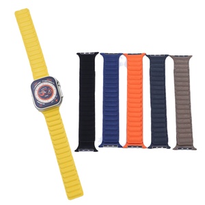 Correa de cuero CAOWTAN para IWatch Series Ultra 2 para 40mm 41mm 45mm 49mm correa de reloj para <span class=keywords><strong>Apple</strong></span> <span class=keywords><strong>Watch</strong></span> Bands nuevo enlace de bucle magnético - Product Image 1