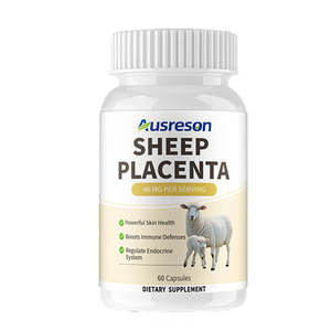 Ausreson化粧品Oem Sheep <span class=keywords><strong>Placenta</strong></span>ビタミンカプセルハラール肌ホワイトニングサプリメント羊プラセンタカプセル - Product Image 2