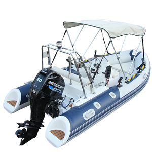 Bateau gonflable de sport de pêche de bateau de RIB de coque en fibre de verre à grande vitesse de la CE Voile RIB 430 Bateau avec le moteur hors-bord <span class=keywords><strong>4</strong></span> temps - Product Image 3