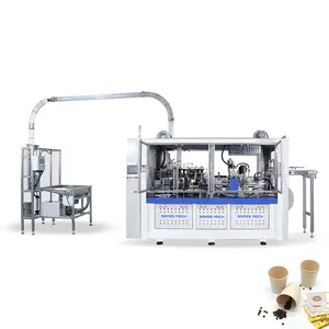 High Speed ultrasonic new disposable 120-140 pcs/ min carton 4oz-16oz size paper coffee cup production line making machine