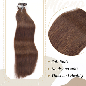 Wholesale 100% Chinese Remy Human Hair <b>Micro</b> ring <b>Extension</b> Cuticle Double Drawn Soft No Shedding Light Color Natural Straight. - Product Image 4