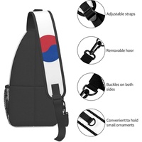 Sac à bandoulière avec drapeau de la Corée du Sud, sac à dos de grande capacité pour voyage et randonnée, sac à bandoulière pour hommes et femmes, cadeau personnalisé