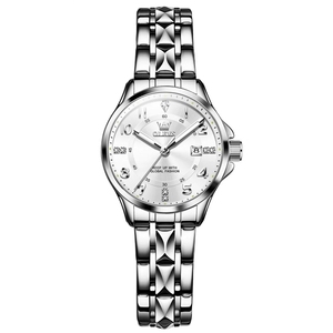 Montres à quartz bon marché 2910 pour femmes, bracelet en acier inoxydable, montres-bracelets pour femmes, aiguilles lumineuses, date automatique, <span class=keywords><strong>montre</strong></span> de bureau - Product Image 1