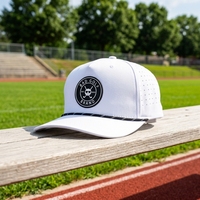 WINERT Gorra de Béisbol Deportiva de Lona y Poliéster Transpirable e Impermeable al por Mayor OEM, con 5 Paneles, Logotipo de Parche y Perforaciones Cortadas con Láser