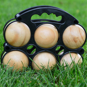 Lot <span class=keywords><strong>de</strong></span> 6 boules <span class=keywords><strong>de</strong></span> pétanque en bois <span class=keywords><strong>de</strong></span> style nature pour jardin, pelouse et <span class=keywords><strong>plage</strong></span> - Product Image 4