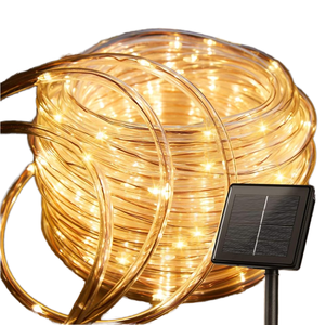 Guirlande solaire extérieure Brightown 39FT 100 LED, étanche IP65, 8 modes d'éclairage, alimentée par énergie solaire, blanc chaud, décoration de Noël - Product Image 1