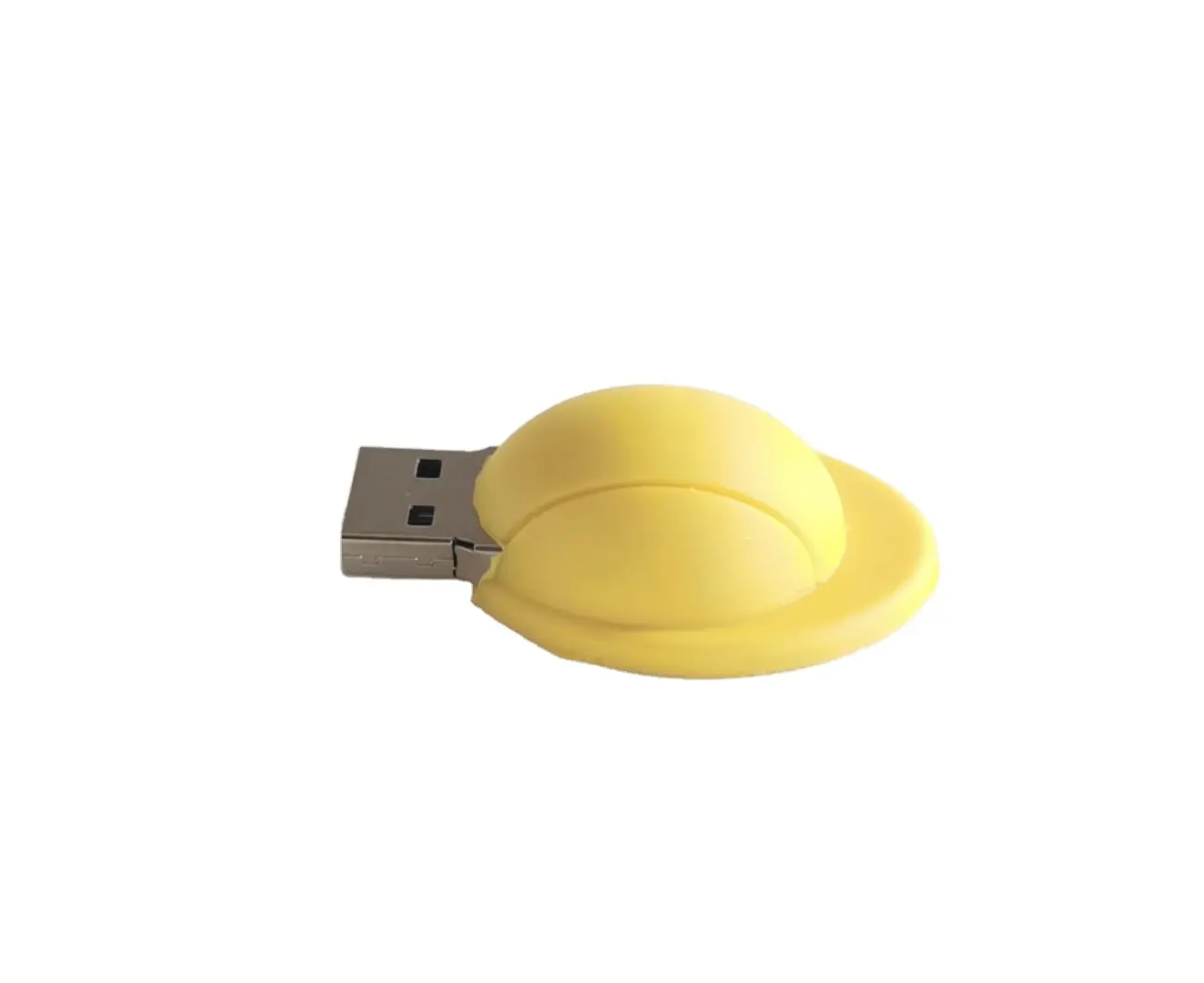 แกดเจ็ต USB หมวกกันน็อคสีเหลือง 32GB พร้อมใช้ แฟลชไดรฟ์ USB รูปหมวกกันน็อคขนาด 16GB พร้อมการพิมพ์โลโก้