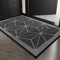Modern Chenille Jacquard Entrance Mat With Rubber Backing Waterproof Non Slip Dirt Resistant Door Rug