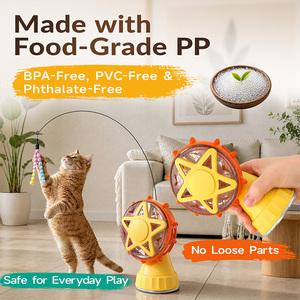 Jouet interactif 2-en-1 pour <span class=keywords><strong>chat</strong></span> et chien : <span class=keywords><strong>Distributeur</strong></span> de friandises rotatif avec baguette de stimulation - Product Image 5