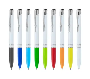 2023 new model -popular classic 2 ring promotional custom ball pen with plastic grip for wholesale-MOQ 5000PCS per color