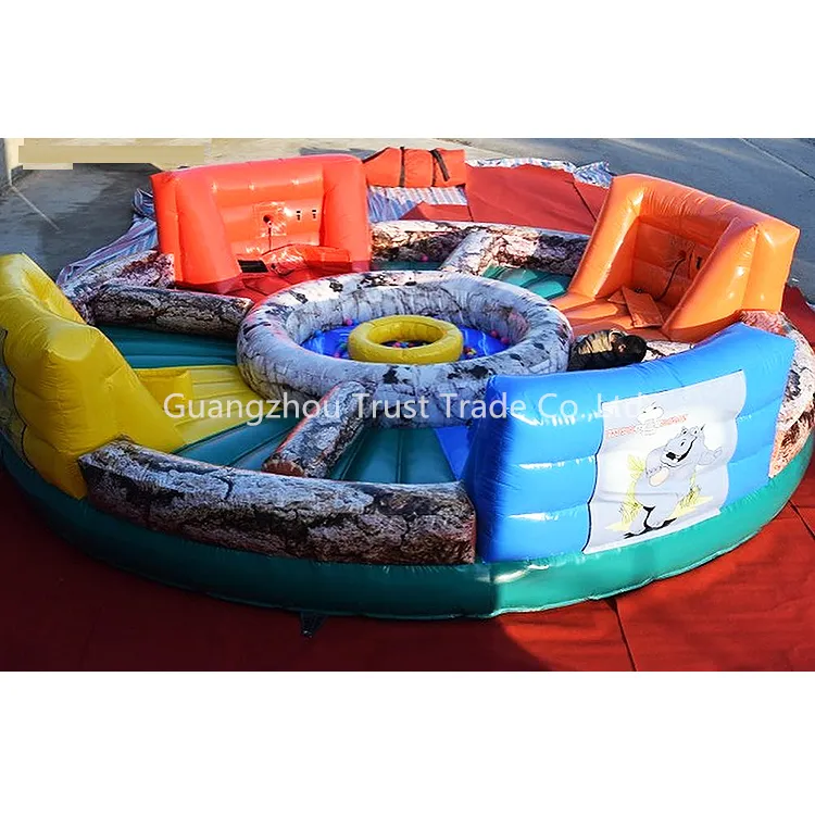 Inflatable Bungee Run Interactive Game Inflatable Bungee Jump Sport Game Inflatable Hungry Hippos Games For Sale