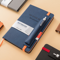2025 Großhandel Büro-Geschäftsbedarf mit Stifthalter A5 PU-Leder Notizbuch Geschenk Journal Logo Kundenspezifischer Druck Planer