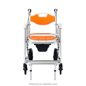 Sedia Comoda Pieghevole <span class=keywords><strong>con</strong></span> Ruote in Lega di Alluminio per Uso Domestico - Sedia Portatile per WC e Doccia, Capacità 150KG per Anziani e Disabili - Product Image 2