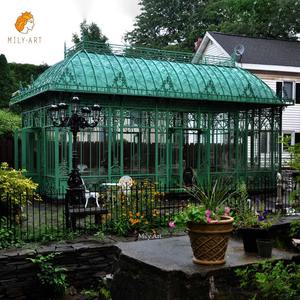 Maison en verre de grande taille Maison verte Gazebo en fer forgé Pavilion à vendre - Product Image 5