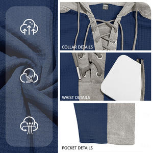 Sudadera con Capucha para Hombre, Diseño Moderno, Tejido Waffle, Bloques de Color, Cordón Ajustable, Estilo Deportivo Casual, con Bolsillo, Transpirable - Product Image 5