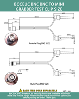 Cables de prueba BNC 5A personalizados NC (macho) a Mini Grabber Clip de prueba Cable de ruptura