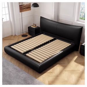 Полный комплект спальни Двойной каркас кровати + тумбочка + комод современный скандинавский стиль - Product Image 1