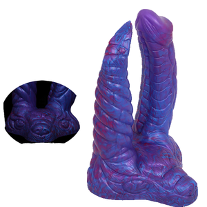 Consolador de doble cabeza cómodo y respetuoso con la piel, <span class=keywords><strong>LUUK</strong></span>, nuevo color demonio azul, Dongs de silicona realistas para adultos, superventas - Product Image 4