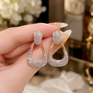 Boucles d'oreilles clous géométriques rétro style bohème plaqué or pour femme, idéales pour les soirées - Product Image 2