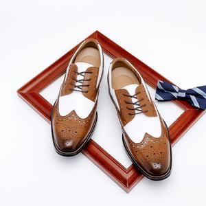 Zapatos de cuero para hombre de estilo italiano de alta gama, con cordones, Oxford, hechos a mano, impermeables, para boda, color verde oliva. - Product Image 5