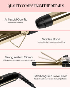 Nhà Máy Mớ<span class=keywords><strong>i</strong></span> Giá Chất Lượng Cao Sưở<span class=keywords><strong>i</strong></span> Ấm Nhanh Tóc Curler Gốm Titan Curling Sắt Vớ<span class=keywords><strong>i</strong></span> Nhãn Hiệu Riêng Có Sẵn Cho Má<span class=keywords><strong>i</strong></span> Tóc Dà<span class=keywords><strong>i</strong></span> - Product Image 5