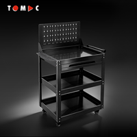 Chariot d'atelier TOMAC à roulettes avec 3 tiroirs et panneau perforé pour rangement d'outils