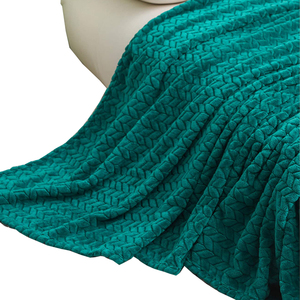 Couverture en molleton de flanelle à motif de feuilles en <span class=keywords><strong>jacquard</strong></span> doux et léger - Product Image 4