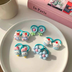 En gros 30 pièces/boîte mignon résine fruits dessin animé série bébé élastique élastique filles élastiques cheveux cravates enfants accessoires ensemble - Product Image 2