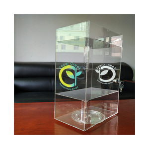 Wholesale clear acrylic hemp display cabinet rotating cbd oil counter display stand