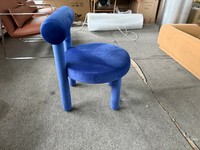 Canapé sectionnel doux sans bras en velours bleu Simple rembourré chambre salon salle à manger chaise tissu chaise de loisirs pour un usage domestique