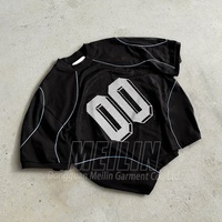 T-shirt de football en maille à col rond avec bande réfléchissante 3M, séchage rapide, coupe oversize et carrée, personnalisable par le fabricant